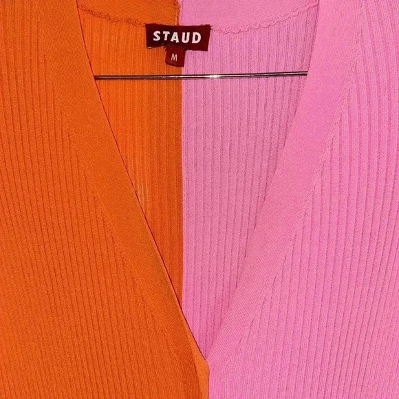 Staud Shoko Sweater Dress Orange Pink Size Medium - Picture 16 of 16